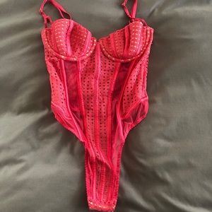 Victoria’s Secret Fishnet Balconette Teddy Ribbed